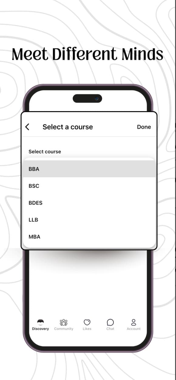Contrast course selection screen