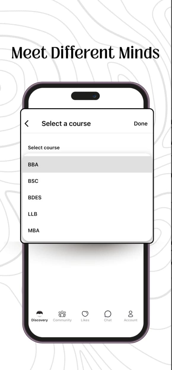 Contrast course selection screen