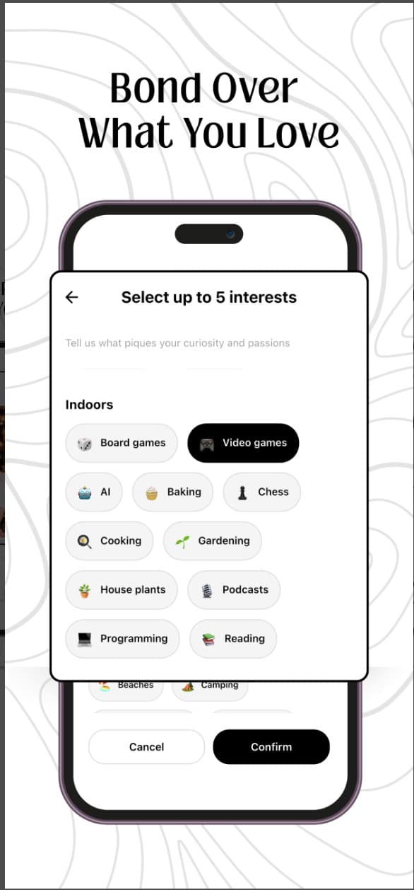 Contrast interest selection screen