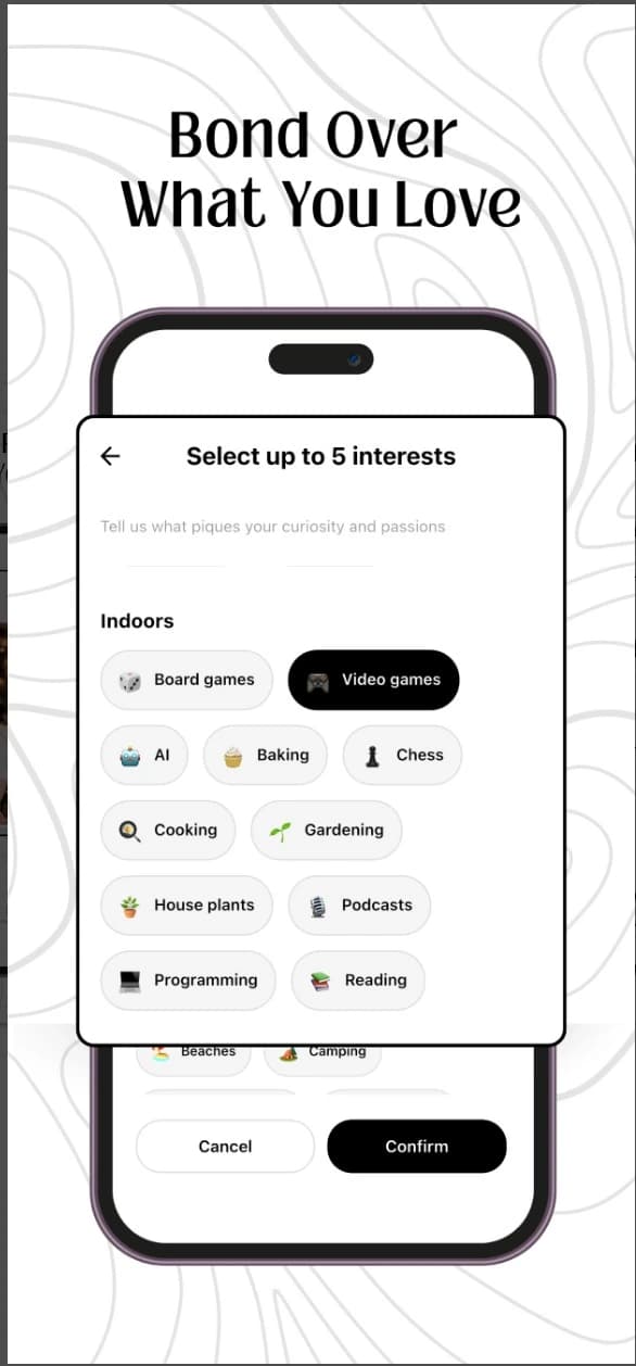 Contrast interest selection screen