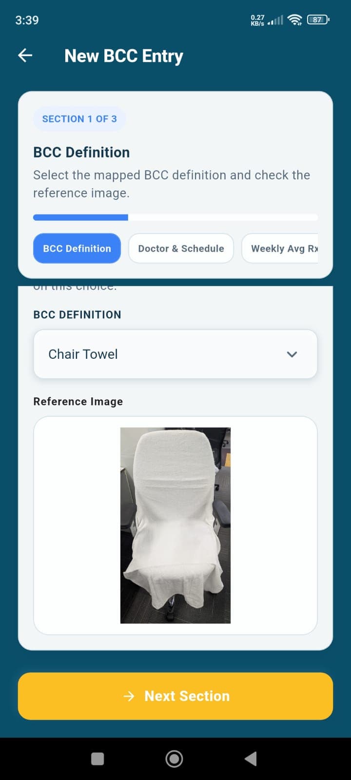 ME Manager BCC entry workflow