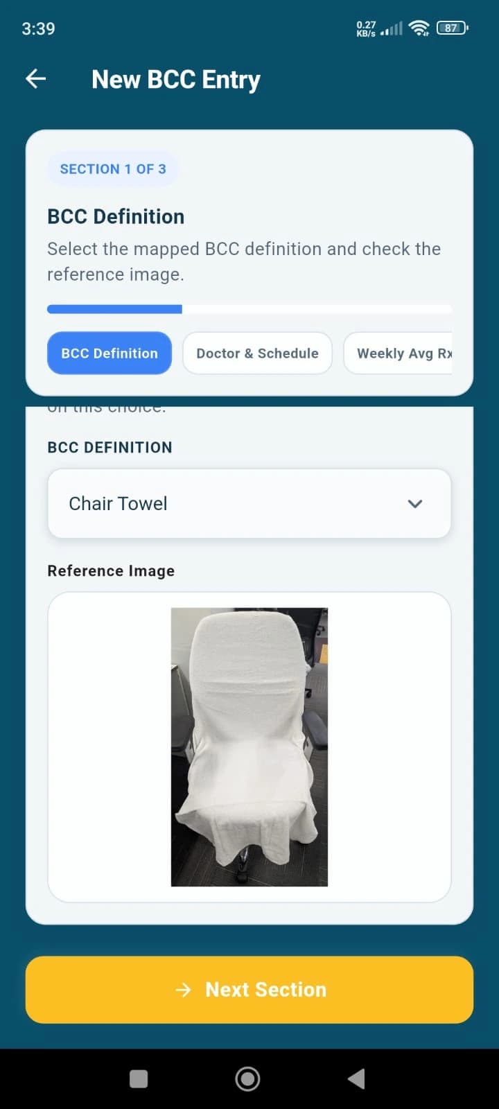 ME Manager BCC entry workflow