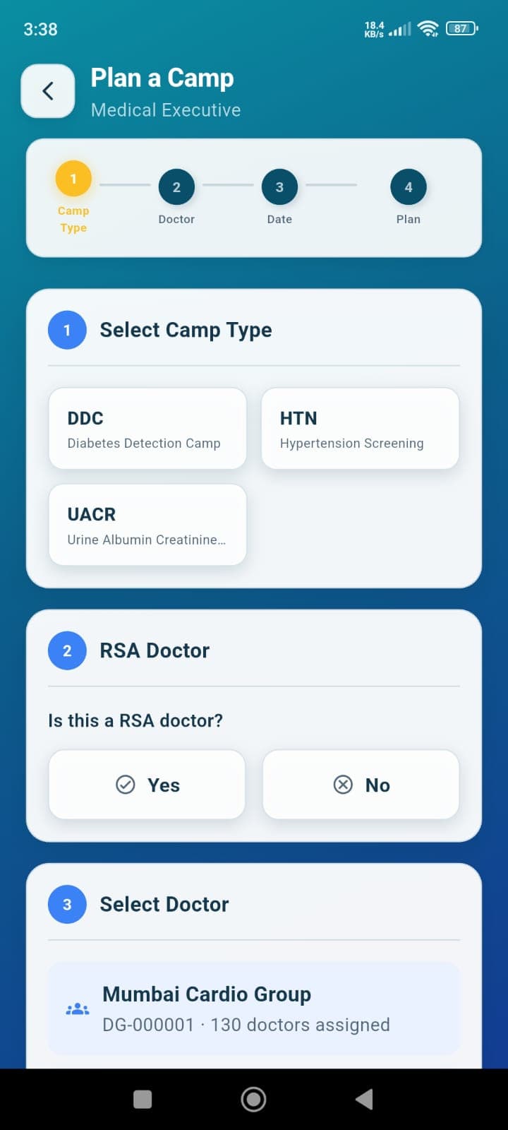 ME Manager plan a camp workflow