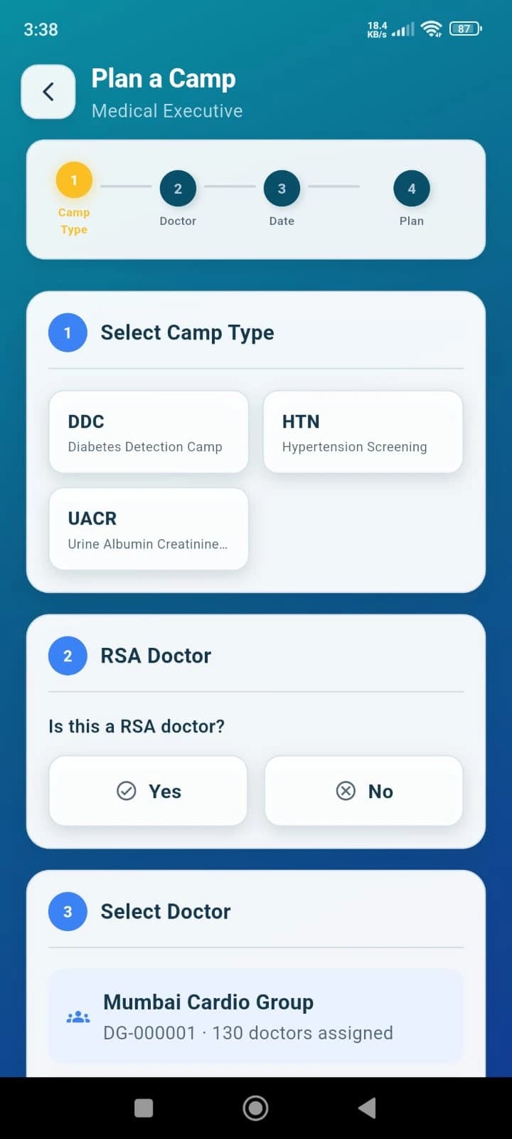 ME Manager plan a camp workflow